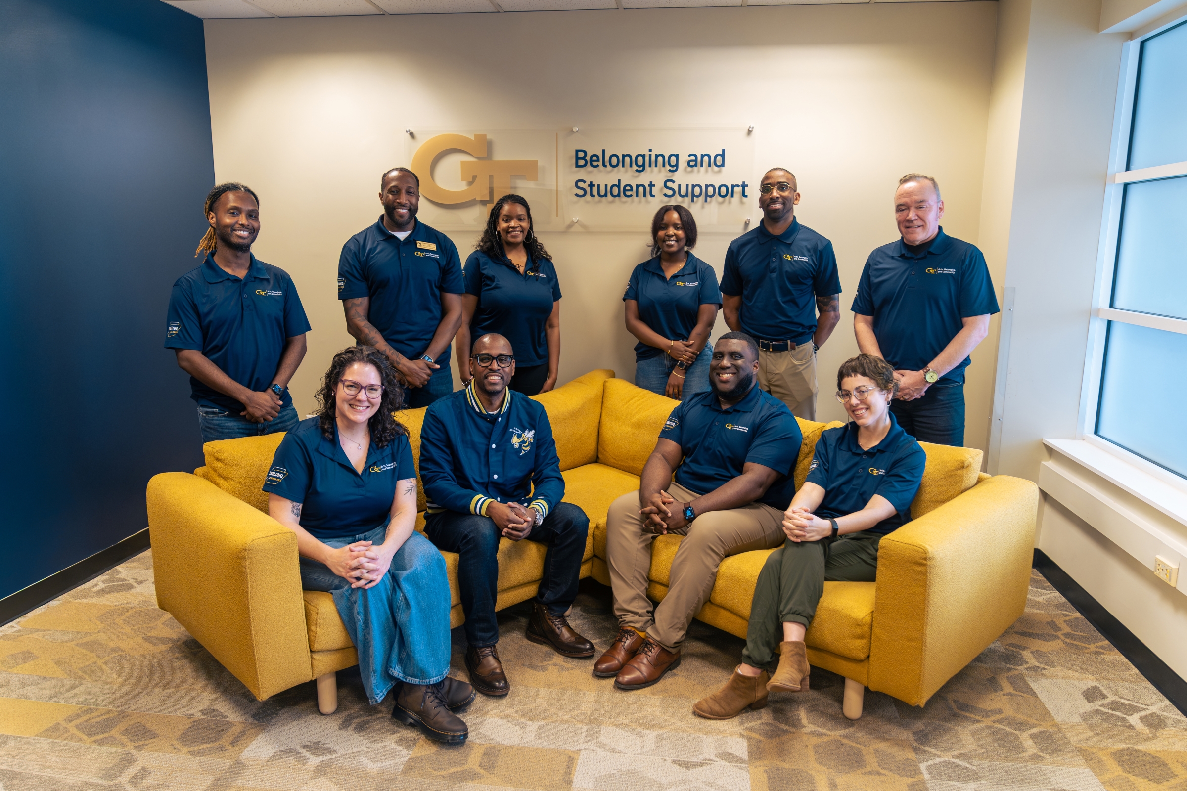 People gather for a staff photo